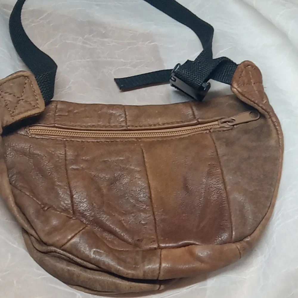 Brown leather Fannie pack crossbody